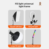 Adjustable 200cm 4-Leg Metal Tripod Stand 1/4 Inch Screw for Studio Reflector Softbox LED Video Ring Light