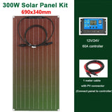 600W/300W Solar Panel Kit - 18V Flexible Monocrystalline Solar Cell Battery Charger for Outdoor, Phone, Camping, Yacht, Car, RV, Boat