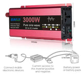 300W Solar Panel 12V to 110V/220V 3000W Pure Sine Wave Inverter Solars System Battery Charger Complete Power Generation