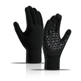 Winter Warm Windprooll Finger Knitted Gloves with Touch Screen for Outdoor Cycg Motorcycle Skiing Hand Warmer Accessories