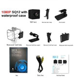 Hot HD 1080P Mini Secret Camera Sports DV Night Vision Camcorder SQ12 Micro Pocket Camaras Video Voice Recorder With Waterproof
