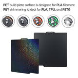PET+PEY Build Sheet 257x257mm Spring Steel Plate Double-Sided Smooth for Bambu Lab X1/X1C/P1P/P1S/A1 3D Printer