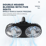 5V Coog Low Noise USB Powerful 3 Gear Car Air Outlet Dashboard Mini Fan 360 Degree Rotating for Truck Vehicle