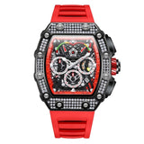 2022 New Men's Automatic Mechanical Watch ONOLA Fashion Unique Luxury Diamond Inlaid Design Waterproof Silicon Tape Watches Men