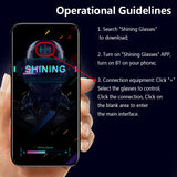 Shining Electronic LED Prop For Party Bar Festival Performance Futuristic Eyewear Luminous Glasses Light Up Visor Bluetooth