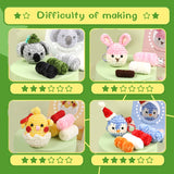 DIY Cute Animals Crochet Kit With Knitting Yarn Needles Plush Doll Easy(Birdie, Rabbit, Koala, Chick)