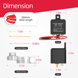 Relay 12V Battery Disconnect Cut Off Isolator Anti-Theft with Remote Control Switch Fobs