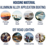 Led Boat Lights,2 72W Waterproof Tested Deck/Dock Marine 2200LMS 120°Flood Light,Ship Lights