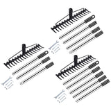 Heavy Duty 3.9/5.2/6.6FT Bow Rakes Lawns 17 Tines Metal Thatch Rake for Leveg Grass wer Beds Yards