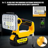 18W 2000LM LED Work Portable Outdoor Camping Light Rechargeable Lamps Flashlight for 18V Li-ion Battery