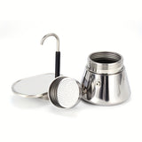 1pc Portable Stainless Steel Moka Pot for Travel and Outdoor Use - Perfect for Home and Camping