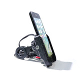 12-24V Motorcycle Phone Charger QC 3.0 Handlebar/ Rear-View Mirror 4-7 Inch Cellphone Holder with Aluminium Mount Base