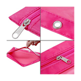 8 Pcs 3 Ring Zipper Colorful Fabric Pencil Case Sturdy and Durable Binder Pouch with Clear Window