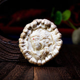 Antler plate hand carved