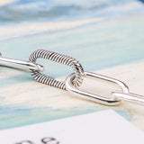 Ladies Fashion Silver Bracelet Tie Interweave Beads