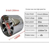 6/8inch Exhaust Home Silent Ine Pipe Duct Fan Bathroom 220V Extractor Ventilation Kitchen Toilet Wall Air Cleaning