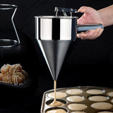 1pc Food Grade Stainless Steel Pancake Batter Dispenser - Handheld Stirring Batter Separator for Muffins, Crepes, and Cakes
