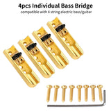 4pc Individual Tailpiece Single String Bridge Bass Guitar Saddles