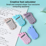 High-quality Material Corner Adorable Foot Shape Calculator with 8 Digit Lcd Screen Silicone for Kids