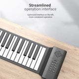 88 Key Portable Handroll Silicone Foldable Electronic Piano with Speaker No MIDI Function Beginners