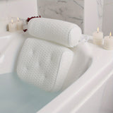 3D mesh with suction cup bathtub non slip washable pillow, bathroom shower pillow