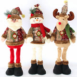 2024 Leg Table Mantel Plush Dolls Gifts For Kids Baby Santa Snowman-Reindeer Christmas Decoration