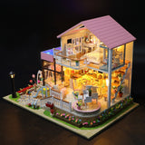 1pc Dollhouse Miniature With Furniture,DIY Dollhouse Kit Mini Modern Villa Model, Fall Farmhouse Room Decor, Xmas Home Decor