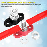 Automotive Power Distribution Block Single 3/8" M10 Stud Terminal Battery Junction Post Bus Bar 250A 12V Max 48V DC