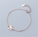 Pure Silver Benmingnian Simple Student Pony Bracelet