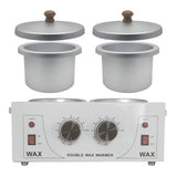 Double Wax Heater Warmer Electric Paraffin Heater Dual Hot Facial Skin  For Hair Removal cera
