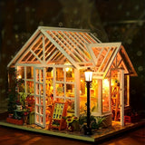 1 Set, Flower Assembled Dollhouse, Funny Assembled Toy, DIY Wooden Dollhouse Kit With Light, Assembled Puzzle House Assembled House Toy Valentine's Day Gifts Birthday Gifts Handmade Model Scene Flower Shop Kit DIY 3D Miniature Wooden Doll House Shop