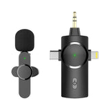 3-in-1 Lavalier Lapel Wireless Microphone Professional Mini Mic for Mobile Phone Camera Studio Use Live Streaming Teaching