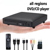 Woopker Mini HD DVD PlayerHDMI RCA Cable 1080p Built-in PAL/NTSC in All Areas, USB 2.0 Home CD Player Breakpoint Memory Hot Sale
