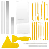 23Pcs Polymer Cutter Tools,Clay Roller,Sheet,Scraper Backing Board,Polymer Clay Shaping Sculpting For DIY Craft