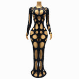 Design sexy hollow out with a playful spicy girl. Pop up the street long dress to show slimming temperament. Nightclubs, bars, and bungee jumping