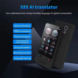 Portable S85 Translator Device Big Screen 138 Languages Voice Intelligent Real-time Translating Offe Translation Hot Sale New