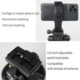 YT2000 Motorized Pan Tilt Electric Ball Object Tracking Tripod Head Payload 4.4ibs Remote Control Clip 1/4in for Video