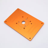 Trimming Machine Flip Plate Aluminum Router Table Insert Plate with Bushing and Cover for Electric Wood Milling Guide Table