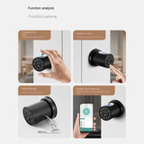 1Set Fingerprint Lock Smart Knob With Keypad For Bedroom Office Interior Door