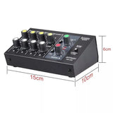 AM-228 Ultra-compact Low Noise 8 Channels Metal Mono Stereo Audio Sound Mixer with Power Adapter Cable