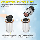 12V Socket with Eject Button Plug Car Cigarette Lighter Replacement Auxiliary Power Outlet