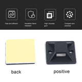 100 Pcs Seldhesive Cable Tie Mount Base Holder 20 x 6mm