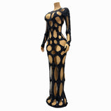 Design sexy hollow out with a playful spicy girl. Pop up the street long dress to show slimming temperament. Nightclubs, bars, and bungee jumping