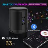 Mini Home Security Surveillance Camera, 4K HD, WiFi, Bluetooth Speaker, Two-Way Remote Intercom, Night Vision Cam, Battery