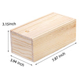 4 Pack Unfinished Wood Storage With Slide Lid, Vintage Keepsake Case Cards Container Small Gift Box For Art Hobbies, Durable
