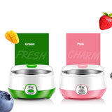 Mini Automatic Yogurt Maker - Stainless Steel Tank, Pink, Ideal for Home DIY Kitchen Appliance