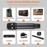 Professional UHF Wireless System Handheld Cordless Microphone &Receiver Rechargeable Mic 16 Channels for Video Live