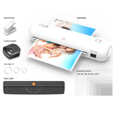 A4 230mm Desktop Laminator Set Hot and Cold Lamination 2 Roller System 9 inches Max Width with Paper Cutter Trimmer Rounder Hole
