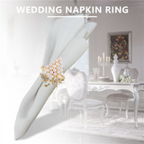 Rings Set of 6, with Glittering Imitation Diamond and Inlay Alloy Napkin Ring Holder