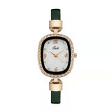 Fashion Belt Marbling Rhinestone Women's Quartz Watch Bracelet Set